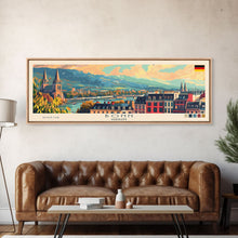 Load image into Gallery viewer, Bonn Germany Travel Print Wall Art, Panoramic City Art, Travel Art, Wall Decor, Vacation Gift, Framed Canvas Print Or Metal Art