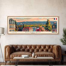 Load image into Gallery viewer, Bordeaux France Panoramic Travel Poster, Framed Canvas Print or Metal Wall Art, Travel Art, Home Decor, Panoramic Painting, Midcentury Art