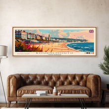 Load image into Gallery viewer, Bournemouth United Kingdom Wall Art, Panoramic Travel Poster, Panoramic Framed Canvas Print, City Wall Art, Wall Hanging Home Decor, Travel Art