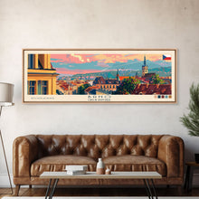 Load image into Gallery viewer, Brno CzechRepublic art Travel Print Wall Art, Panoramic City Art, Travel Art, Wall Decor, Vacation Gift, Framed Canvas Print Or Metal Art