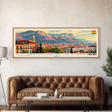 Cargar imagen en el visor de la galería, Castellon de la Plana Spain Wall Art, Panoramic Travel Poster, Panoramic Framed Canvas Print, City Wall Art, Wall Hanging Home Decor, Travel Art