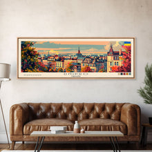 Load image into Gallery viewer, Dnipro Ukraine Wall Art, Panoramic Travel Poster, Panoramic Framed Canvas Print, City Wall Art, Wall Hanging Home Decor, Travel Art