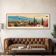 Load image into Gallery viewer, Dobrich Bulgaria Travel Art, City Art, Framed Canvas Print or Metal Wall Art, Europe Travel Poster, Panoramic Wall Art, Extra Wide Wall Art
