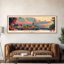 Load image into Gallery viewer, Dortmund Germany Wall Art, Panoramic Travel Poster, Panoramic Framed Canvas Print, City Wall Art, Wall Hanging Home Decor, Travel Art