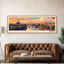 Load image into Gallery viewer, Duisburg Germany Wall Art, Panoramic Travel Poster, Panoramic Framed Canvas Print, City Wall Art, Wall Hanging Home Decor, Travel Art