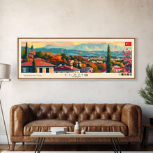 Load image into Gallery viewer, Elaz Turkey Wall Art, Panoramic Travel Poster, Panoramic Framed Canvas Print, City Wall Art, Wall Hanging Home Decor, Travel Art