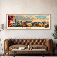 Load image into Gallery viewer, Enschede Netherlands Wall Art, Panoramic Travel Poster, Panoramic Framed Canvas Print, City Wall Art, Wall Hanging Home Decor, Travel Art