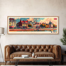 Load image into Gallery viewer, Esbjerg Denmark Travel Art, City Art, Framed Canvas Print or Metal Wall Art, Europe Travel Poster, Panoramic Wall Art, Extra Wide Wall Art