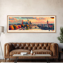 Carregar imagem no visualizador da galeria, Frankfurt Germany Travel Print Wall Art, Panoramic City Art, Travel Art, Wall Decor, Vacation Gift, Framed Canvas Print Or Metal Art