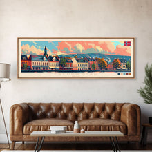 Carregar imagem no visualizador da galeria, Fredrikstad Norway Travel Art, City Art, Framed Canvas Print or Metal Wall Art, Europe Travel Poster, Panoramic Wall Art, Extra Wide Wall Art