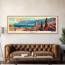 Load image into Gallery viewer, Funchal Portugal Travel Print Wall Art, Panoramic City Art, Travel Art, Wall Decor, Vacation Gift, Framed Canvas Print Or Metal Art