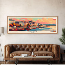 Load image into Gallery viewer, Gdynia Poland Travel Art, City Art, Framed Canvas Print or Metal Wall Art, Europe Travel Poster, Panoramic Wall Art, Extra Wide Wall Art