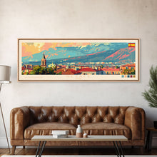 Carregar imagem no visualizador da galeria, Getafe Spain Panoramic Travel Poster, Framed Canvas Print or Metal Wall Art, Travel Art, Home Decor, Panoramic Painting, Midcentury Art