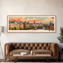 Carregar imagem no visualizador da galeria, Glasgow United Kingdom Travel Art, City Art, Framed Canvas Print or Metal Wall Art, Europe Travel Poster, Panoramic Wall Art, Extra Wide Wall Art