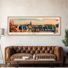 Carregar imagem no visualizador da galeria, Gliwice Poland Panoramic Travel Poster, Framed Canvas Print or Metal Wall Art, Travel Art, Home Decor, Panoramic Painting, Midcentury Art