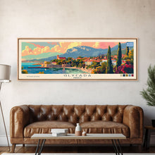 Carregar imagem no visualizador da galeria, Glyfada Greece Wall Art, Panoramic Travel Poster, Panoramic Framed Canvas Print, City Wall Art, Wall Hanging Home Decor, Travel Art