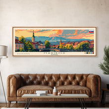 Load image into Gallery viewer, Maribor Slovenia Panoramic Travel Poster, Framed Canvas Print or Metal Wall Art, Travel Art, Home Decor, Panoramic Painting, Midcentury Art