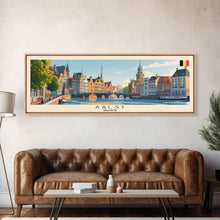Carregar imagem no visualizador da galeria, Aalst Belgium Travel Print Wall Art, Panoramic City Art, Travel Art, Wall Decor, Vacation Gift, Framed Canvas Print Or Metal Art