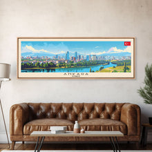 Load image into Gallery viewer, Ankara Turkey Travel Print Wall Art, Panoramic City Art, Travel Art, Wall Decor, Vacation Gift, Framed Canvas Print Or Metal Art