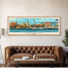 Load image into Gallery viewer, Astrakhan Russia Travel Print Wall Art, Panoramic City Art, Travel Art, Wall Decor, Vacation Gift, Framed Canvas Print Or Metal Art