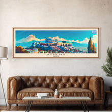 Load image into Gallery viewer, Athens Greece Travel Art, City Art, Framed Canvas Print or Metal Wall Art, Europe Travel Poster, Panoramic Wall Art, Extra Wide Wall Art