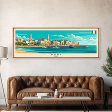 Load image into Gallery viewer, Bari Italy Travel Art, City Art, Framed Canvas Print or Metal Wall Art, Europe Travel Poster, Panoramic Wall Art, Extra Wide Wall Art
