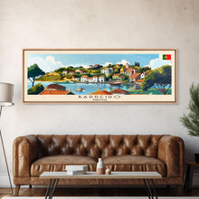 Load image into Gallery viewer, Barreiro Portugal Travel Print Wall Art, Panoramic City Art, Travel Art, Wall Decor, Vacation Gift, Framed Canvas Print Or Metal Art