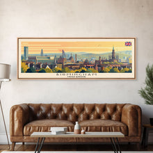 Load image into Gallery viewer, Birmingham United Kingdom Travel Print Wall Art, Panoramic City Art, Travel Art, Wall Decor, Vacation Gift, Framed Canvas Print Or Metal Art