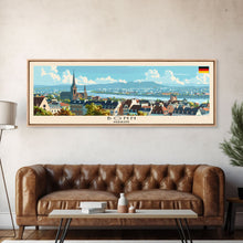 Load image into Gallery viewer, Bonn Germany Travel Print Wall Art, Panoramic City Art, Travel Art, Wall Decor, Vacation Gift, Framed Canvas Print Or Metal Art