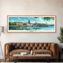 Load image into Gallery viewer, Borås Sweden Travel Art, City Art, Framed Canvas Print or Metal Wall Art, Europe Travel Poster, Panoramic Wall Art, Extra Wide Wall Art