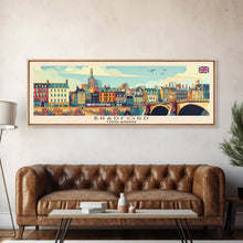 Load image into Gallery viewer, Bradford United Kingdom Travel Print Wall Art, Panoramic City Art, Travel Art, Wall Decor, Vacation Gift, Framed Canvas Print Or Metal Art