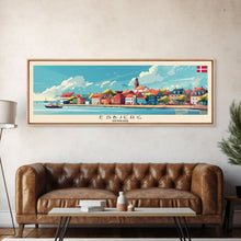 Load image into Gallery viewer, Esbjerg Denmark Travel Art, City Art, Framed Canvas Print or Metal Wall Art, Europe Travel Poster, Panoramic Wall Art, Extra Wide Wall Art