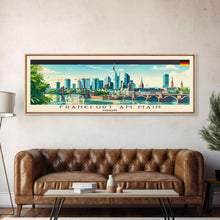 Carregar imagem no visualizador da galeria, Frankfurt Germany Travel Print Wall Art, Panoramic City Art, Travel Art, Wall Decor, Vacation Gift, Framed Canvas Print Or Metal Art