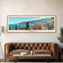 Carregar imagem no visualizador da galeria, Funchal Portugal Travel Print Wall Art, Panoramic City Art, Travel Art, Wall Decor, Vacation Gift, Framed Canvas Print Or Metal Art
