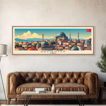 Load image into Gallery viewer, Gaziantep Turkey Travel Print Wall Art, Panoramic City Art, Travel Art, Wall Decor, Vacation Gift, Framed Canvas Print Or Metal Art