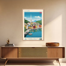 Carregar imagem no visualizador da galeria, Ålesund Norway Travel Poster Framed Canvas Print, Midcentury Modern Art, Pop Art Wall Decor, Living Room Art, Scenic Wall Art