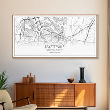 Load image into Gallery viewer, Fayetteville Street Map, North Carolina Map, Map Art, Minimalist Art, Wall Art, Canvas Art, Gift For Parents, Girls Room Décor, Cabin Décor