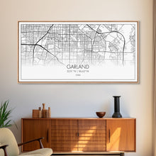 Load image into Gallery viewer, Garland City Map, Texas Map, Map Art, Minimalist Art, Wall Art, Canvas Art, Western Décor, Rustic Farmhouse Décor, Best Friend Gift, Office