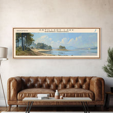 Load image into Gallery viewer, Artillery Lake Panoramic Framed Canvas Print, Lake House Art, Modern Decor, Travel Poster, Scenic View, Home Decoration