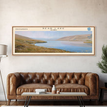 Load image into Gallery viewer, Bear Lake USA North Slope Alaska Panoramic Framed Canvas Print, Lake House Decor, Scenic Painting, Travel Poster, Nature Scene