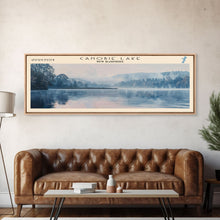 Carregar imagem no visualizador da galeria, Canobie Lake New Hampshire Framed Canvas Print, Panoramic Lake House Art, Wall Art, Travel Poster, Modern Lake Painting, Nature Art