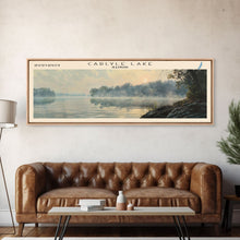 Carregar imagem no visualizador da galeria, Carlyle Lake Illinois Framed Canvas Print, Lake House Decor, Panoramic Wall Art, Travel Poster, Rustic Lake Painting, Nature Art