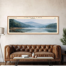 Cargar imagen en el visor de la galería, Carters Lake Georgia Framed Canvas Print, Panoramic Lake House Decor, Wall Art, Travel Poster, Rustic Lake Painting, Nature Art