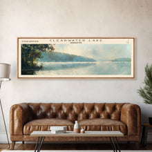 Cargar imagen en el visor de la galería, Clearwater Lake Missouri Framed Canvas Print, Lake House Decor, Panoramic Wide Art, Travel Poster, Rustic Lake Painting, Nature Art