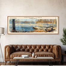 Load image into Gallery viewer, Cross Lake Louisiana Framed Canvas Print, Panoramic Lake House Decor, Wall Art, Travel Poster, Rustic Lake Painting, Nature Art