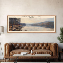 Load image into Gallery viewer, DeQueen Lake Arkansas Framed Canvas Print, Lake House Art, Panoramic Wall Art, Travel Poster, Rustic Lake Painting, Home Decor