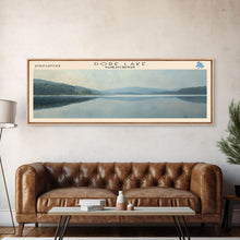 Load image into Gallery viewer, Dore Lake Framed Canvas Print, Lake House Decor, Panoramic Wall Art, Travel Poster, Rustic Lake Painting, Home Decor