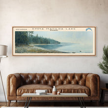 Carregar imagem no visualizador da galeria, Emma Matilda Lake Wyoming Framed Canvas Print, Lake House Decor, Panoramic Wall Art, Travel Poster, Modern Lake Painting, Nature Art