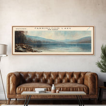 Carregar imagem no visualizador da galeria, Farrington Lake New Jersey Framed Canvas Print, Lake House Decor, Panoramic Wall Art, Travel Poster, Modern Lake Painting, Nature Art
