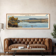 Carregar imagem no visualizador da galeria, Fenton Lake New Mexico Framed Canvas Print, Lake House Decor, Panoramic Wall Art, Travel Poster, Scenic Lake Painting, Nature Art